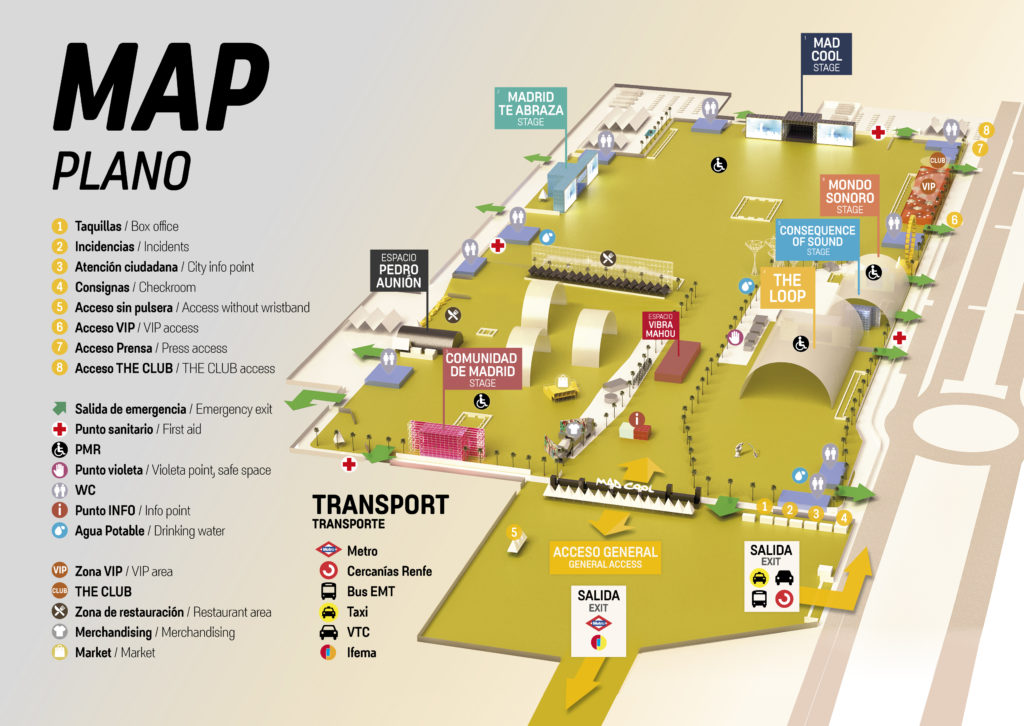 Madrid MadCool Festival map