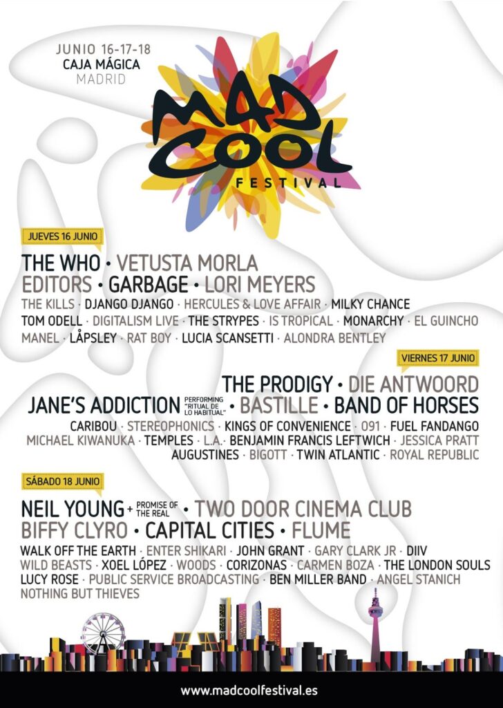 Madrid MadCool Festival line-up 2016
