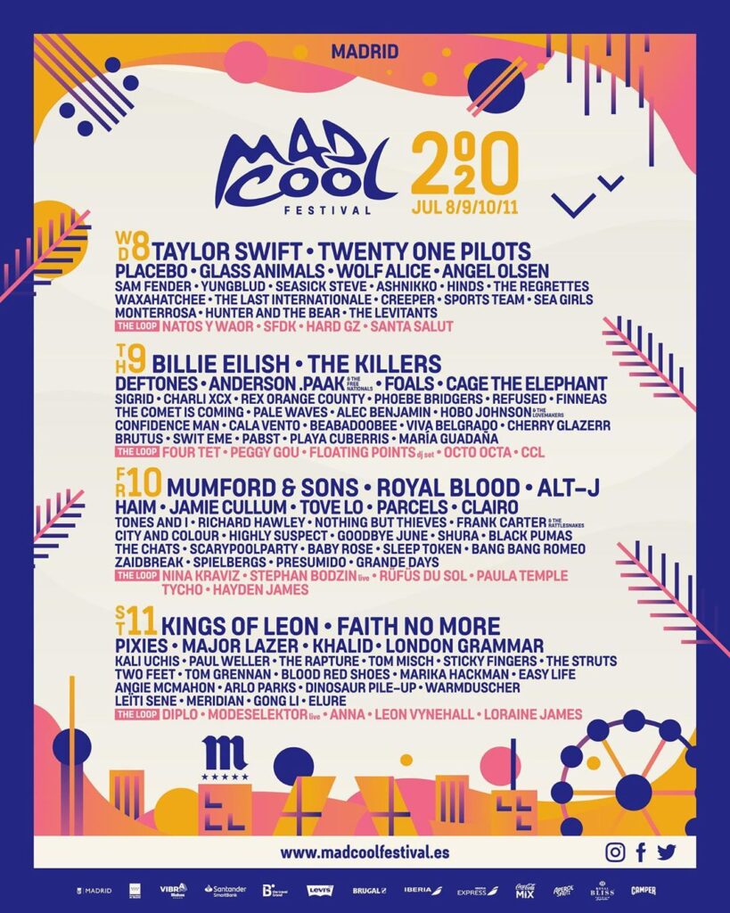 Madrid Mad Cool festival 2020 line-up - cancelled 