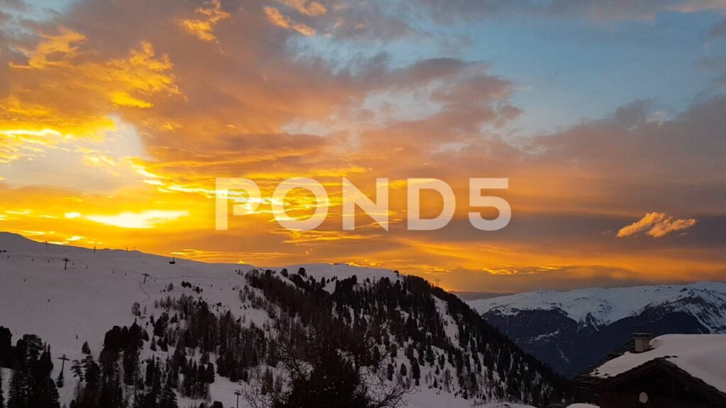 Downloadable video footage of Alpine sunsets for your next video project