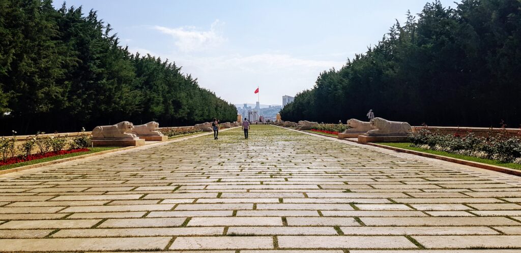 The tiled processional walkway up to the main site. Ataturk Anıtkabir Ankara
