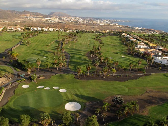 View of the Los Lagos golf course at Golf Costa Adeje, Adeje, Tenerife